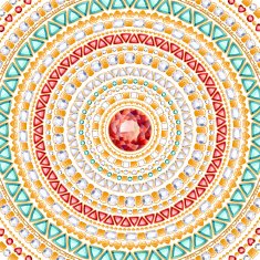 Colorful round jewels background Chains pattern of gemstones