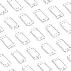 Vector Seamless Pattern with Repeating Smart Phones N3