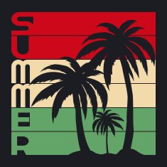 Summer palm typography t-shirt graphics Vector illustration