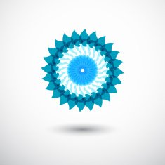 abstract blue floral pattern icon for design