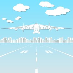 paper silhouette aircraft flying in the sky