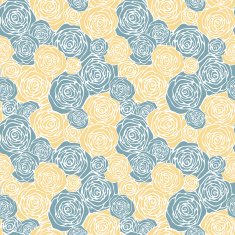 Seamless pattern with outline roses N3