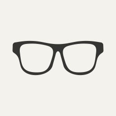 Flat in black and white mobile application glasses N3