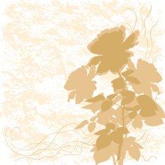 Holiday background with flower rose silhouette