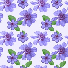 Seamless blue floral vector pattern