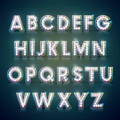 modern lighting alphabet set