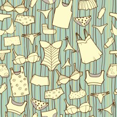 Vector hand drawn set with woman panties and underwear