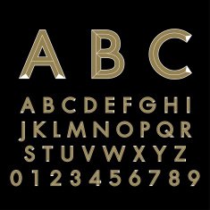 alphabetic fonts and numbers N10