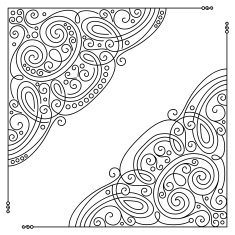Vector Set of Vintage Template with Ornate Lace Corners