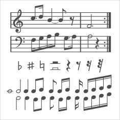 Music notes and icons vector set N2