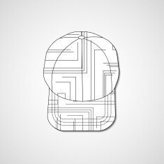 Abstract illustration on peaked cap N41