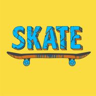 Skate board typography t-shirt graphics sport vector