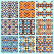 set of different seamless colored vintage geometric pattern N118