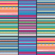 Set of seamless geometric striped patterns N3