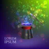 Magician Top hat with fireworks vector N2