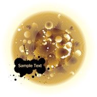 Black ink splash with sample text on white background
