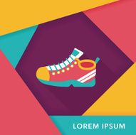 sneaker flat icon with long shadow eps10 N30