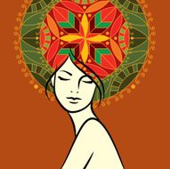 decorative composition with girl