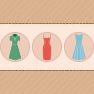 Card three dresses made in old-fashioned style