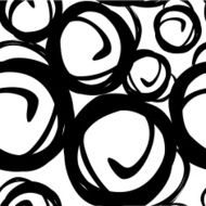 Vector black &amp; white seamless pattern with round asymmetrical shapes N2