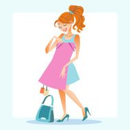 girl chooses to dress store shopping