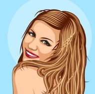woman looks back with smile