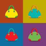 Women Bags on Colorful Background