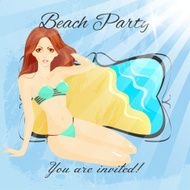 Beach party poster template