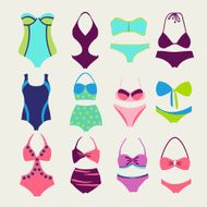 vector set of swim wears - Illustration