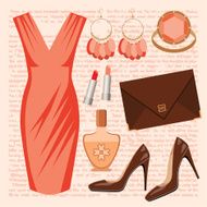 Fashionable set with a dress