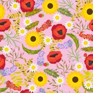 Floral seamless vector background flowers N2