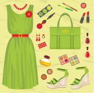 Fashionable set with a summer dress