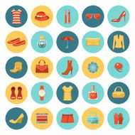 Set of flat design fashion icons
