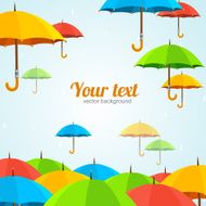 Vector colorful umbrellas fly Flat Design