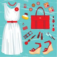 Fashionable set with a summer dress N2