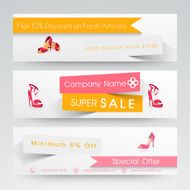 Woman sandal sale web header or banner N2