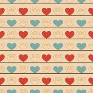 Vintage seamless pattern with hearts N5