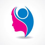 Beautiful woman silhouette with welcoming person stock vector N2