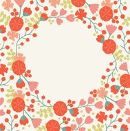Beautiful greeting card with floral wreath