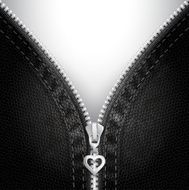 Leather background with open zipper
