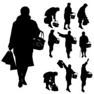 Vector silhouette of a woman N494