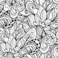 monochrome seamless abstract hand-drawn elements