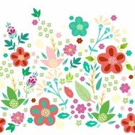 Seamless floral vector pattern - scandinavian style N2