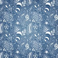 Paisley pattern on denim background N2