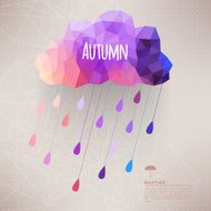 Retro cloud with rain symbol hipster background
