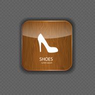 Shoes wood application icons