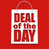 Deal of the day poster with bag vector illustration
