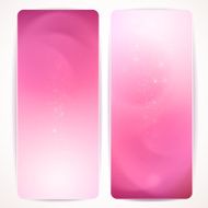 Set of pink abstract vertical banners
