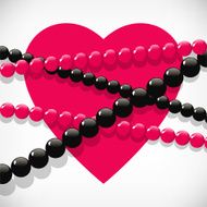 Background with beads and heart