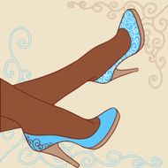 Vector illustration Fashion background with feminine shoe